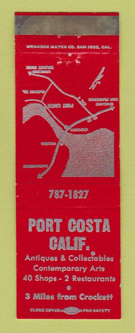 Matchbook Cover - Port Costa CA Commerce RED WEAR
