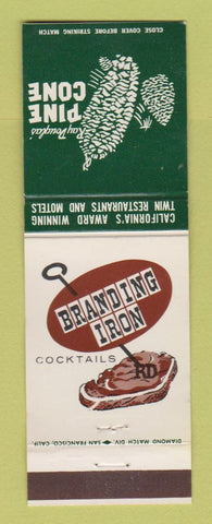 Matchbook Cover Branding Iron Ray Douglas' Pine Cone Merced San Jose Modesto CA