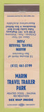 Matchbook Cover - Marin Travel Trailer Park CA Greenbrae San Rafael