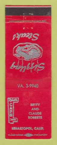 Matchbook Cover - Roberts Cafe Sebastopol CA