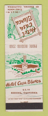 Matchbook Cover - Hotel Casa Blanca Redding CA