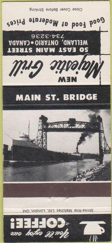 Matchbook Cover - New Majestic Grill Welland ON 30 Strike