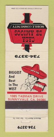 Matchbook Cover - Casa De Amigos Mexican Restaurant Sunnyvale CA