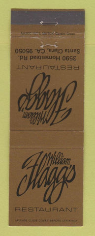 Matchbook Cover - William Flagg's Restaurant Santa Clara CA