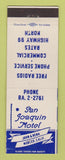 Matchbook Cover - San Joaquin Motel Merced CA