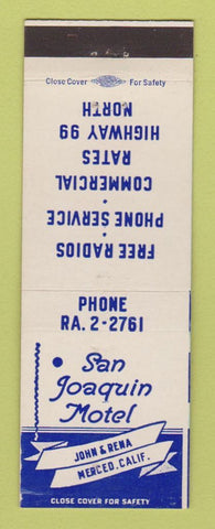 Matchbook Cover - San Joaquin Motel Merced CA
