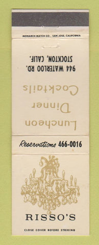 Matchbook Cover - Risso's Restaurant Stockton CA