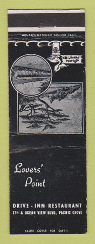 Matchbook Cover - Lovers' Point Drive Inn Restaurant Pacific Grove CA WEAR