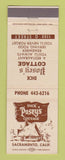 Matchbook Cover - Dick Posey's Cottage Sacramento CA