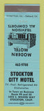 Matchbook Cover - Stockton City Motel CA