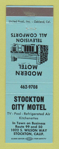 Matchbook Cover - Stockton City Motel CA