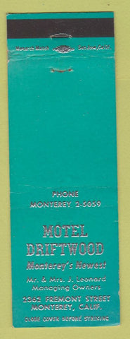 Matchbook Cover - Motel Driftwood Monterey CA