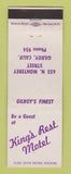 Matchbook Cover - King's Rest Motel Gilroy CA