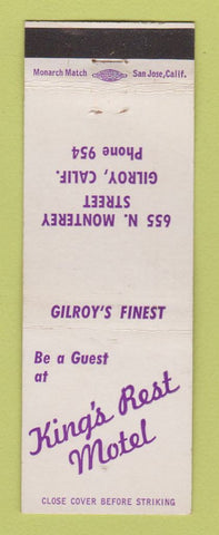Matchbook Cover - King's Rest Motel Gilroy CA