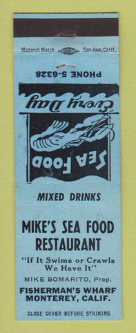 Matchbook Cover - Mike's Seafod Restaurant Monterey CA