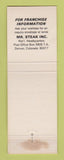 Matchbook Cover - Mr Steak Restaurant Fairfield CA