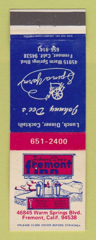 Matchbook Cover - Johnny Dee's Fremont Inn CA