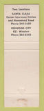 Matchbook Cover Cap'ns Galley Pizza Wurlitzer Organ Santa Clara Redwood City CA