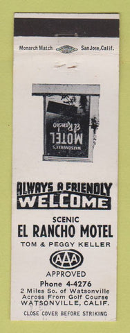 Matchbook Cover - El Rancho Motel Watsonville CA