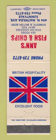 Matchbook Cover - Ann's Fish and Chips Sunnyvale CA