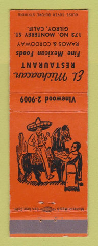 Matchbook Cover - El Michoacan Mexican Restaurant Gilroy CA