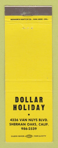 Matchbook Cover - Dollar Holiday Sherman Oaks CA
