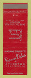 Matchbook Cover - Madame Savary's Ramor Oaks Atherton CA
