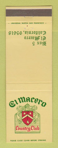 Matchbook Cover - El Macero Country Club CA