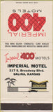 Matchbook Cover - Imperial 400 Motels Salina KS 30 Strike