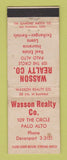Matchbook Cover - Wasson Real Estate Palo Alto CA WEAR