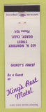 Matchbook Cover - King's Rest Motel Gilroy CA
