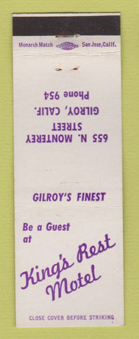 Matchbook Cover - King's Rest Motel Gilroy CA