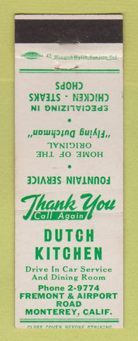 Matchbook Cover - Dutch Kitchen Monterey CA