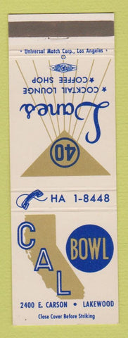 Matchbook Cover - Cal Bowl Bowling Lakewood CA billiards