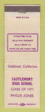 Matchbook Cover - Castlemont High School Class of 1971 Oakland CA Phyllis Jones