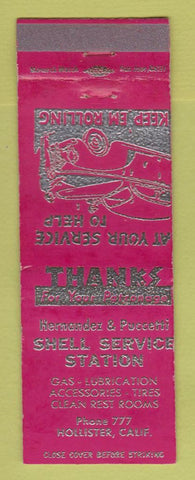 Matchbook Cover - Shell oil gas Hollister CA Hernandez & Puccetti