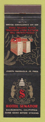Matchbook Cover - Hotel Senator Sacramento CA