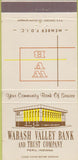 Matchbook Cover - Wabash Valley Bank Peru IN 30 Strike