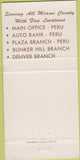 Matchbook Cover - Wabash Valley Bank Peru IN 30 Strike