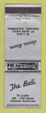Matchbook Cover - The Bali Oakland CA Acorn Room