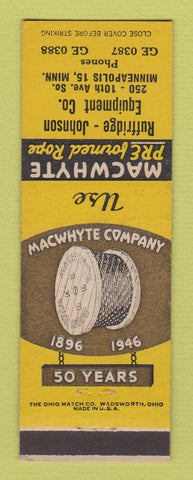 Matchbook Cover - Macwhyte Wire Rope Ruffridge Johnson Minneapolis MN 1946