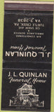 Matchbook Cover - JL Quinlan Funeral Home Turtle Creek PA 30 Strike