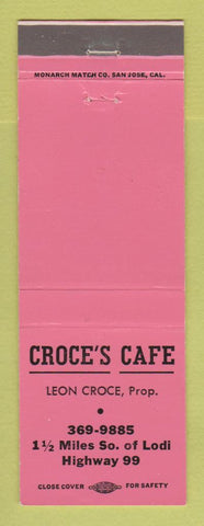 Matchbook Cover - Croce's Cafe Lodi CA PINK