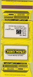 Matchbook Cover - Video World Movie Store VHS Milwaukee Jewelite