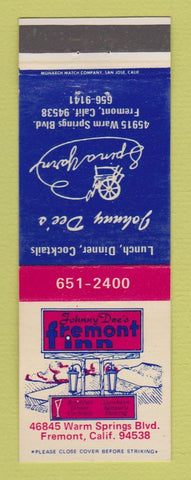 Matchbook Cover - Johnny Dee's Fremont Inn CA