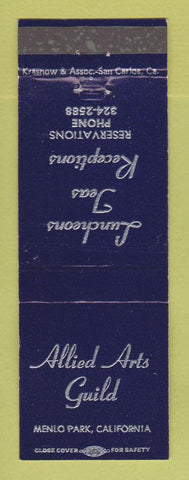 Matchbook Cover - Allied Arts Guild Menlo Park CA