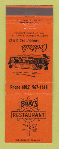 Matchbook Cover - Bray's Restaurant Santa Barbara CA