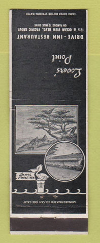 Matchbook Cover - Lovers' Point Drive Inn Restaurant Pacific Grove CA