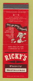 Matchbook Cover - Ricky's Restaurant San Diego CA