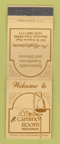 Matchbook Cover - Camino Room Restaurant Mountain View CA